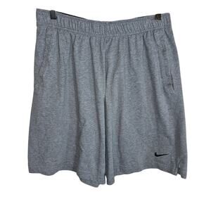 Nike Dri-Fit Activewear Yoga Men's Cotton Athletic Training Shorts Gray Large